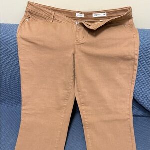 Tan Straight-Leg Pants